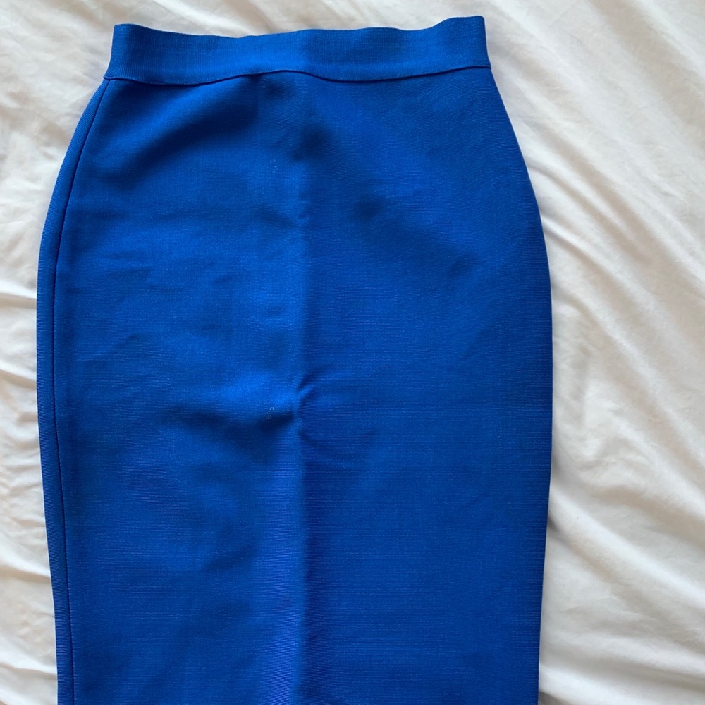 Royal blue bandage midi skirt
